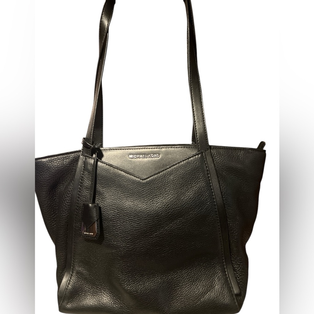 Michael Kors Black Leather Whitney Tote Bag